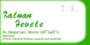 kalman hevele business card